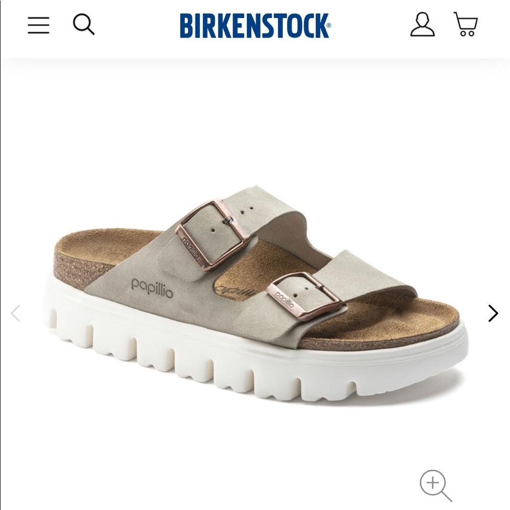 Birkenstock Arizona Platform Suede Leather Taupe